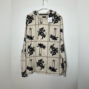 New denim and flower by Ricky Singh Pullover Sweater Sz L‎ Palm Trees Sz Large